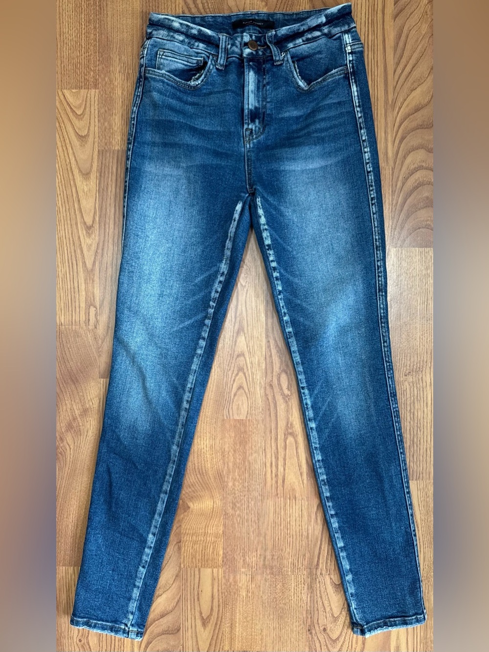 ❤️ Flying Monkey XS Women's High Rise Skinny Jeans Dark Blue Wash Distressed B12 - Picture 1 of 4